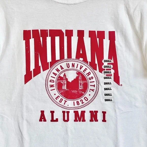 NEW IU Indiana University Alumni Graphic White T Shirt Adult size Small - Picture 4 of 8